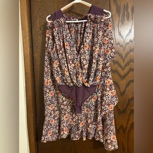 Floral Long-Sleeve Dress with Ruffle Hem